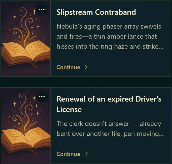 Two saved tales: Slipstream Contraband and Renewal of an expired Driver's License.